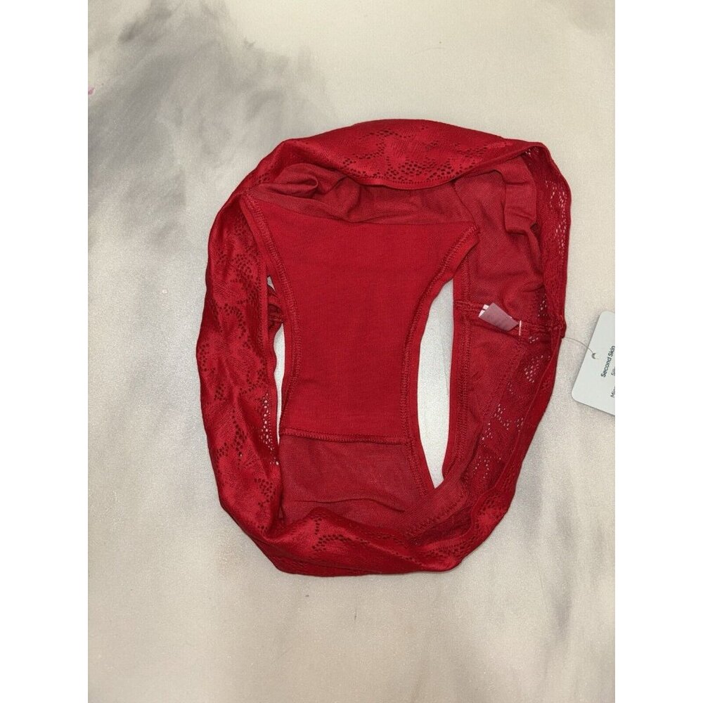TOMMY JOHN Cool Cotton Haute Red Lace Waistband Cheeky Panty Womens Sz XS - Picture 10 of 10